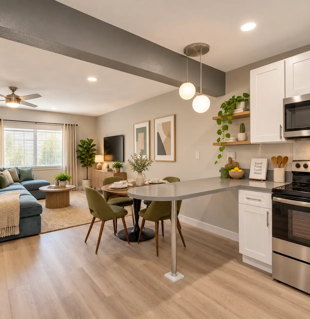 Apartment interior for Unit 27 at Palm View Village Inglewood in Inglewood, CA